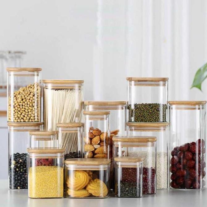 Toples Kaca Penyimpanan Makanan Glass Storage Jar - HC1019