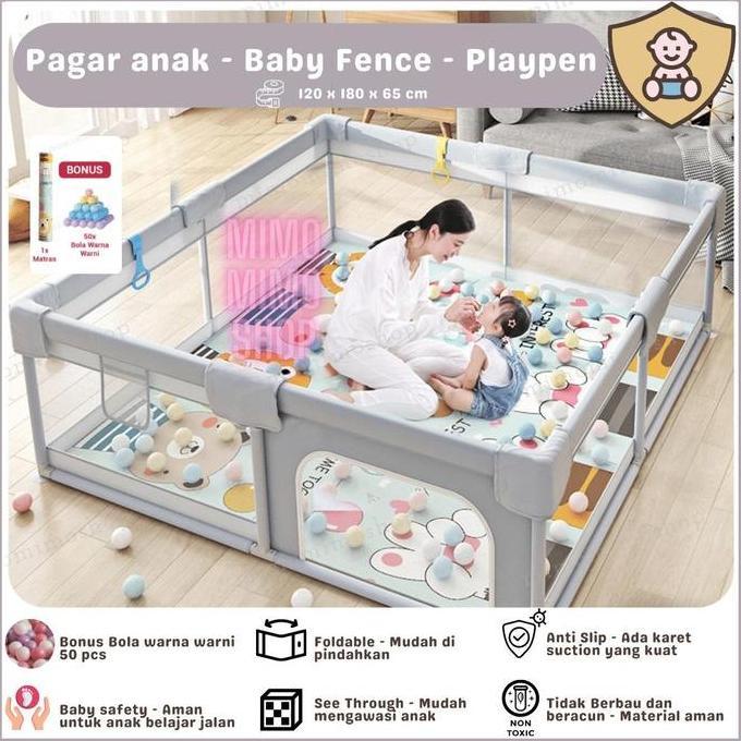 PAGAR BAYI ANAK / KOLAM TEMPAT BERMAIN MANDI BOLA - PLAYPEN PENGAMAN