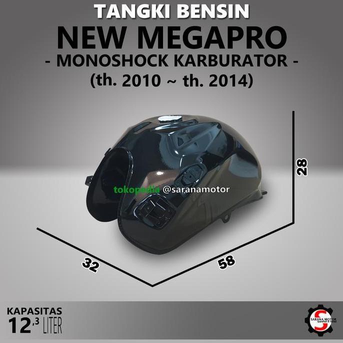 Promo Tangki Bensin Honda MegaPro Mono Karburator Hitam Biru Merah Putih Redi Stock Epoxy Tebal Berk