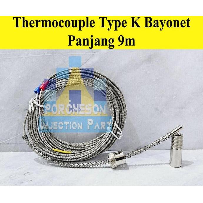 Thermocouple Type K Bayonet Probe Kabel 9M