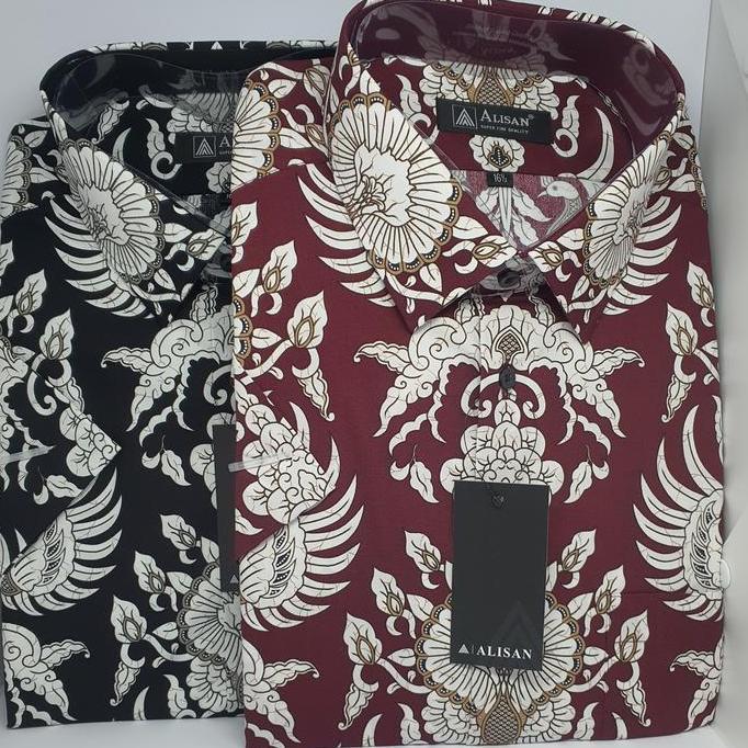 Alisan Motif Batik Print Khusus Nomor 16.5 - 17.5 Tangan Pendek