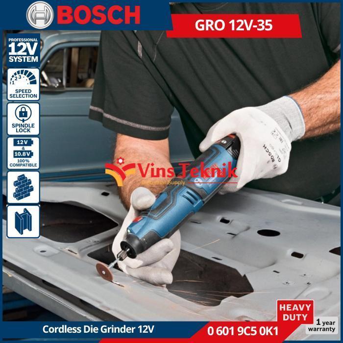 Bosch GRO 12V-35 Cordless Mesin Gerinda Tuner Rotary Tool Mini Die Grinder GRO12V-35