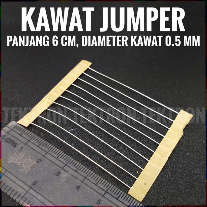 Diskon (20) Kawat Jumper 6cm d.0.5mm resistor 0 ohm wire breadboard pcb arduino tek70n Kualitas Baik