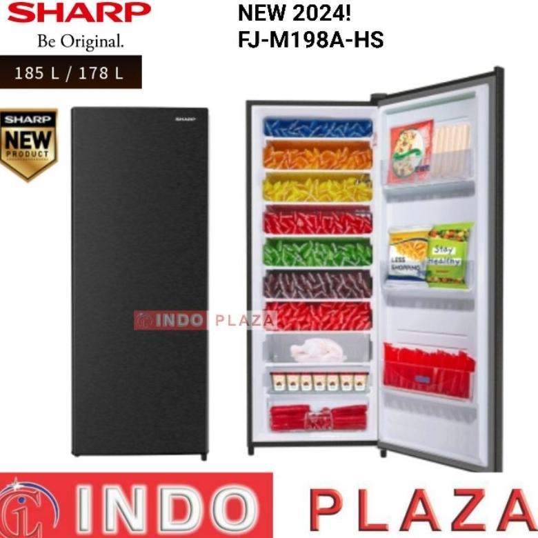 Ready KULKAS FREEZER 8 RAK SHARP FJ-M198A-HS /FJ-M195N-SS No KEY /K-SS With KEY