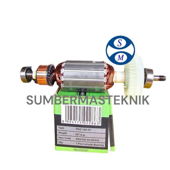 Miliki Armature Ryu Rsg100-5V Angker Rotor Mesin Gerinda Ryu Rsg 100-5V Rsg100 5V Original