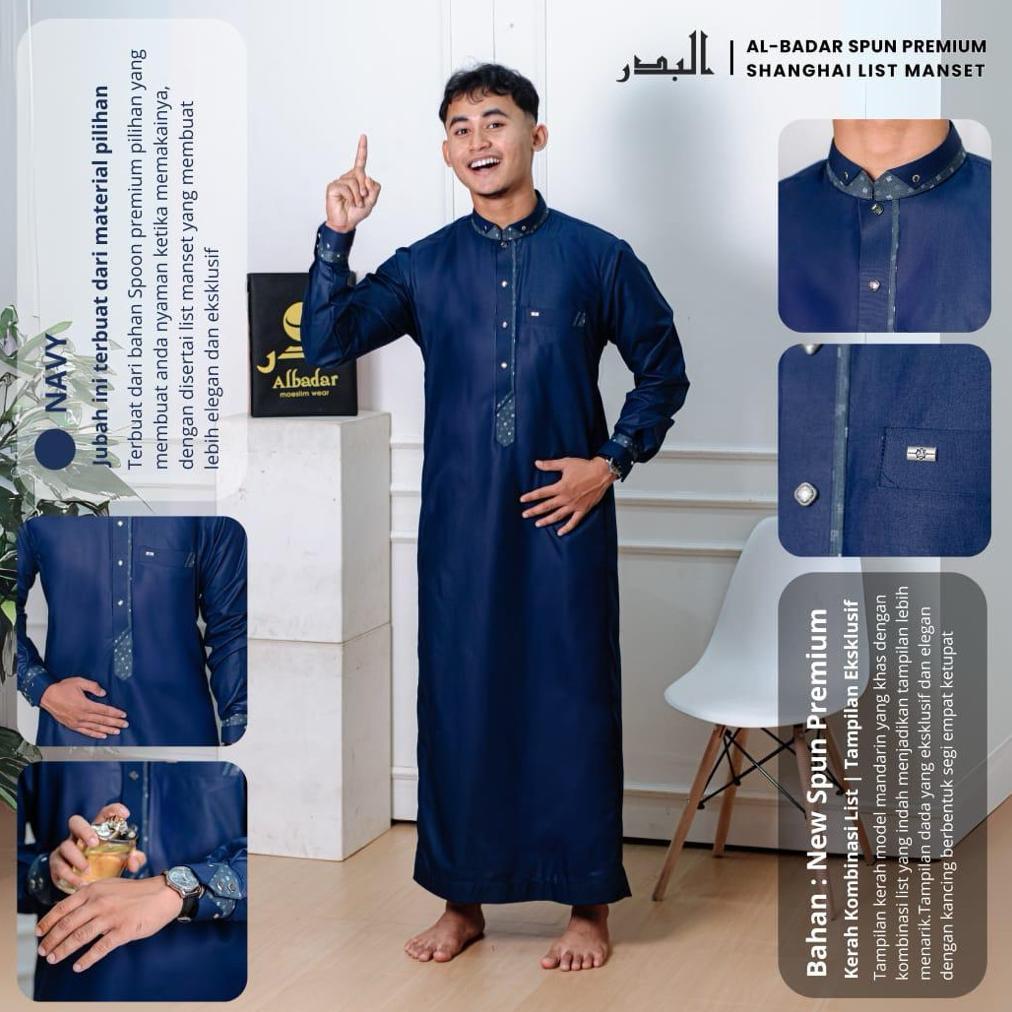 TERBARU GAMIS PRIA AL BADAR BAHAN KATUN SPUN KANCING PREMIUM/ GAMIS PRIA TERLARIS/ GAMIS IMPORT QUAL