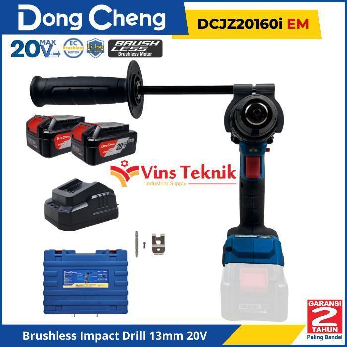 DongCheng DCJZ20160i EM Mesin Bor Baterai Cordless Brushless Impact Drill 13mm 20V DCJZ20160iEM
