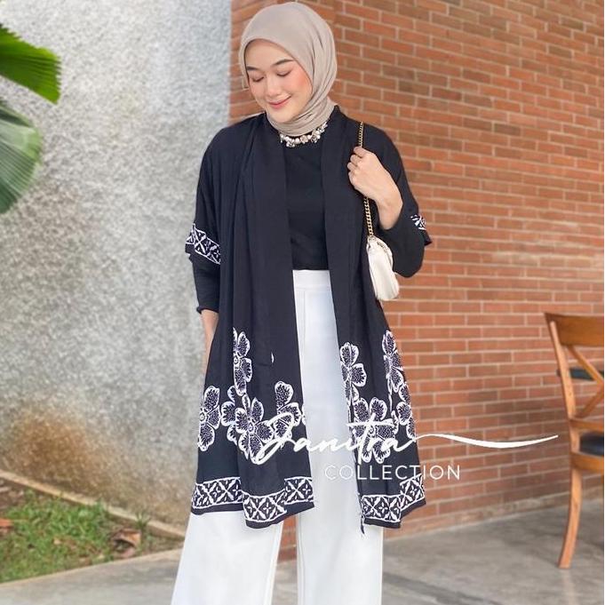 READY NEW BLAZER CARDIGAN BATIK OUTER KIMONO WANITA RAYON GLOYOR MOTIF ETNIQ OVERSIZE MODERN Cantik 