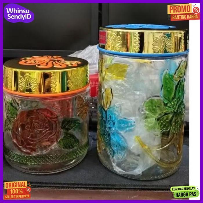 Exclusive Toples Kaca Cantik Motif Bunga Size S Dan M Estetik Jadul Toples Lebaran Sepanjang Masa