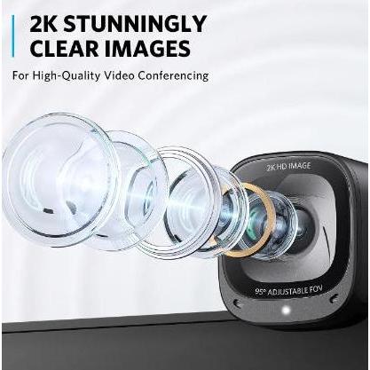 Anker A3369 PowerConf C200 2K AI Stereo Mics Webcam untuk PC / Laptop