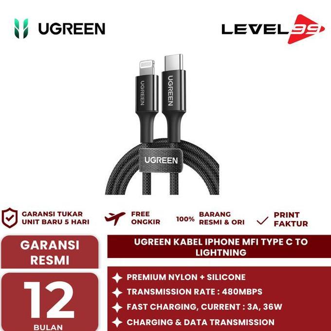 UGREEN Kabel iPhone MFi Type C to Lightning FAST Charging 90493