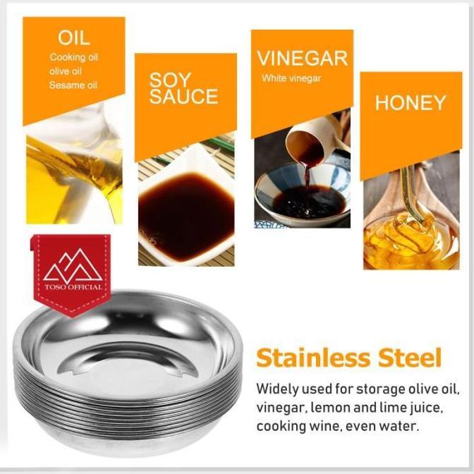 PIRING KECIL PISIN WADAH SAUS SAMBAL BUMBU KECAP STAINLESS SAUCE PLATE