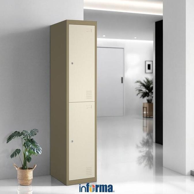 Informa Kiev Loker Besi 2 Pintu - Cokelat Penyimpanan Barang Lemari Arsip Rak Penyimpanan Tempat Lem