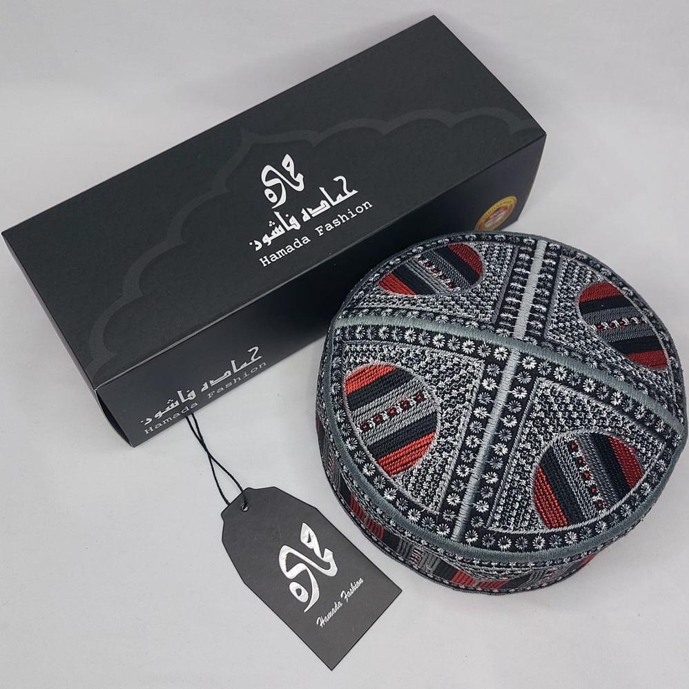 Relya - Peci Pakistan Hamada Exclusive Kemasan Box/ Peci Full Bordir / Peci Pria / Peci Haji/ Peci E