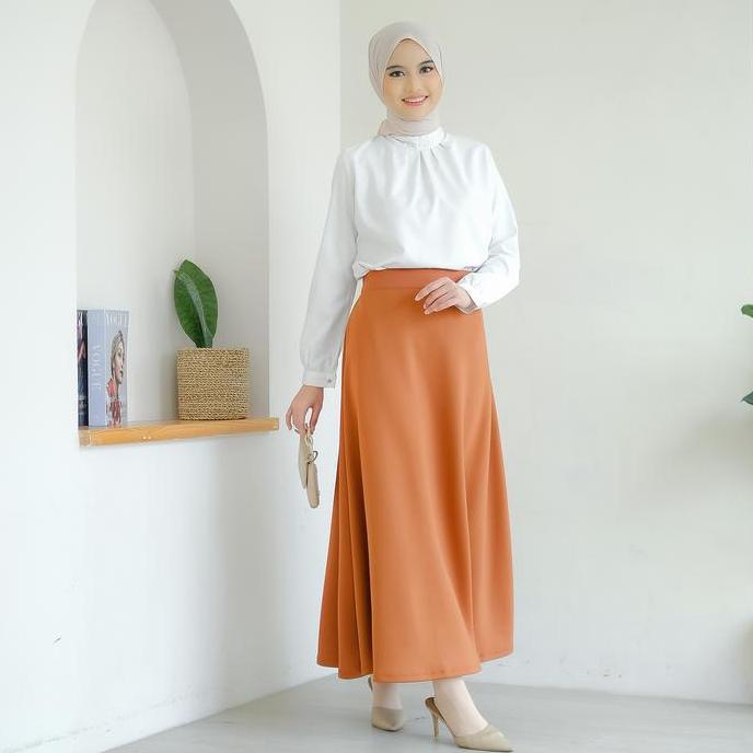 AHLAMI - SABINA SKIRT ROK HITAM ROK PUTIH ROK KERJA ROK PAYUNG ROK LINE A ROK HITAM PREMIUM ROK SCUB