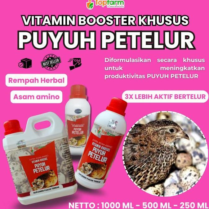 Vitamin Burung Puyuh Petelur/ Vitamin Herbal Puyuh Petelur/ Obat Untuk meningkatkan Produksi Puyuh /