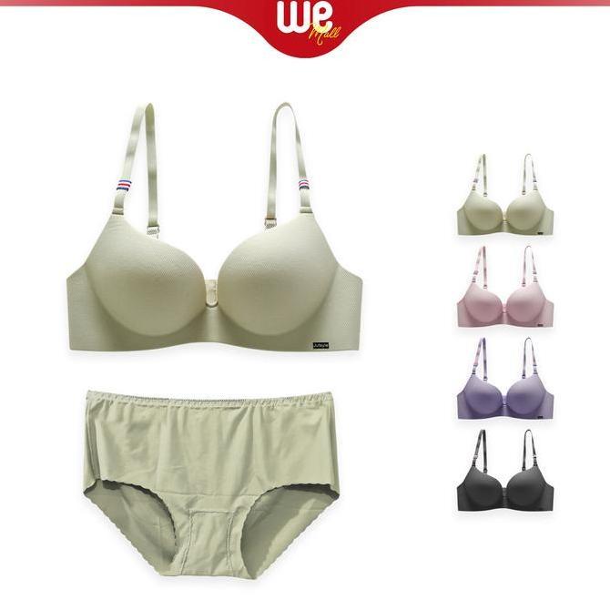 Wkwkwk- [559Set] Bra Set Jutsyle France - Tanpa Kawat - 1Set Bra Dan Cd