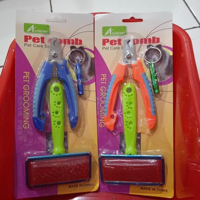 PROMO Sisir Grooming Satu Set Gunting Kuku - Juanda Grooming Set