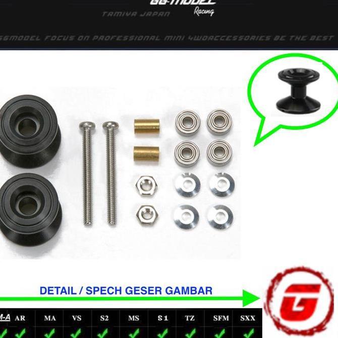 Upupup- Rep Tamiya 95231 Double Aluminum Rollers 13-12Mm Black