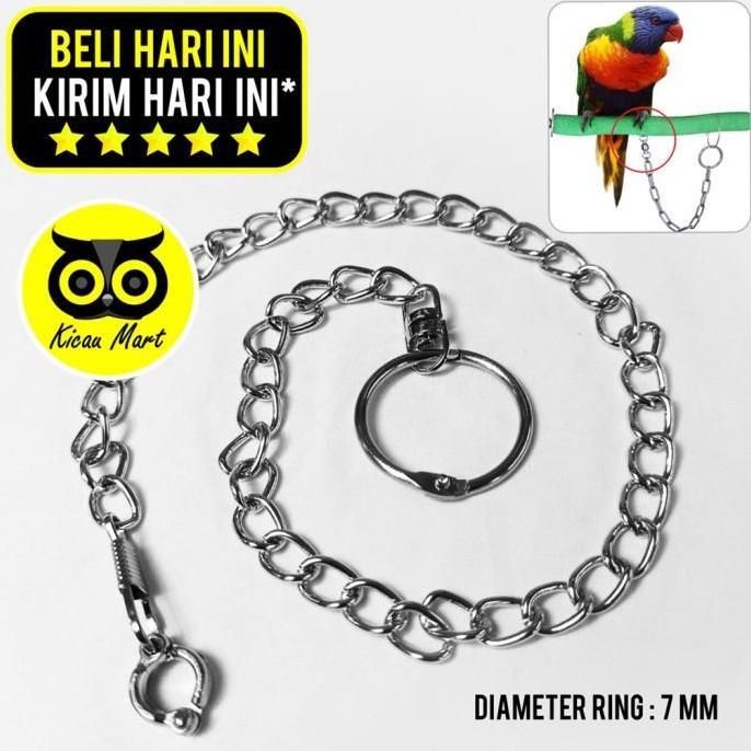 Kicaudor- Kicau Mart Rantai Burung Nuri Ring Aksesories 7 Mm Rantai Puter Pelung Derkuku