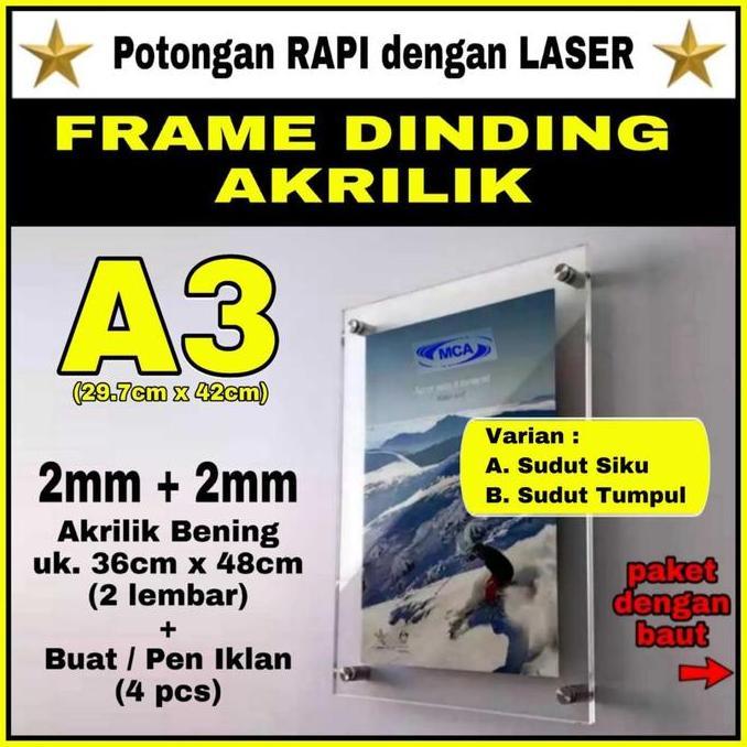 TERLARIS FRAME AKRILIK A3 / BINGKAI POSTER AKRILIK A3 / Acrylic Frame
