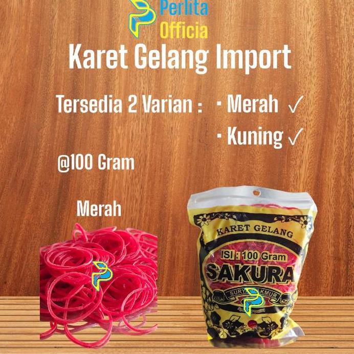 Karet Gelang Pentil Merah Impor 100 Gram