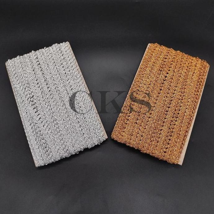 Renda Kembang Kecil / Renda Mahkota Kecil Warna Emas / Perak