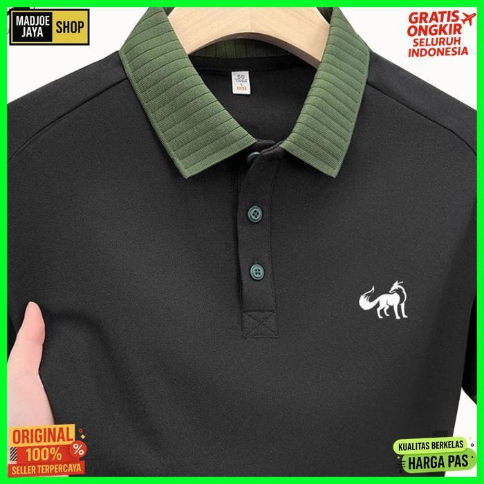 Original Tuan Fox Polo Pria Bordir Kaos Kerah Pria Premium Lembut Tahan Lama  Baju Polo Pria Origina