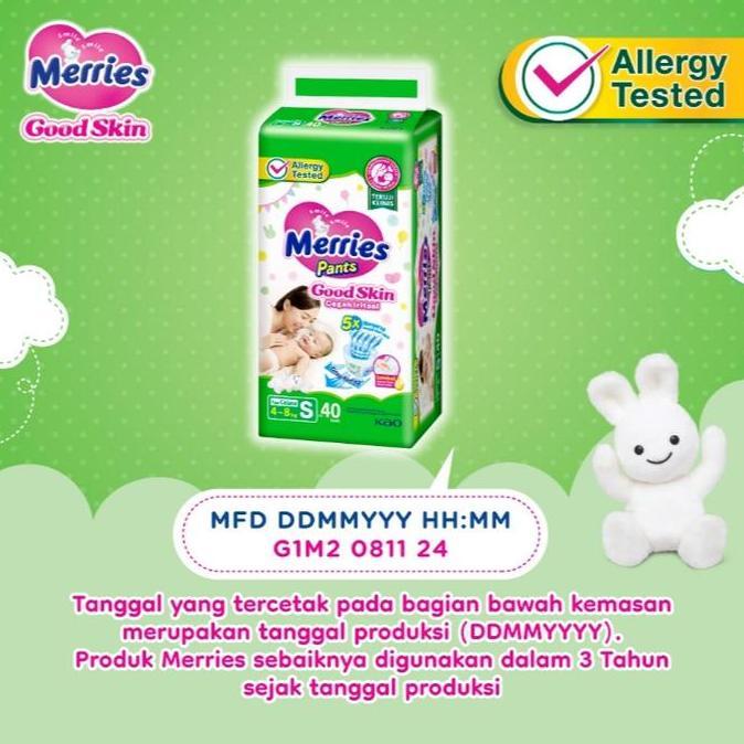 Brea- Merries Pempers Merries Good Skin Nb-S40 Celana Popok Bayi Baru Lahir 3-8Kg 40 Popok