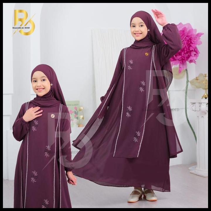 Roid - Abaya Muslim Anak Terbaru Gamis Abaya Simple Elegan Bahan Ceruty 2-12 Tahun Abaya Turki Mewah