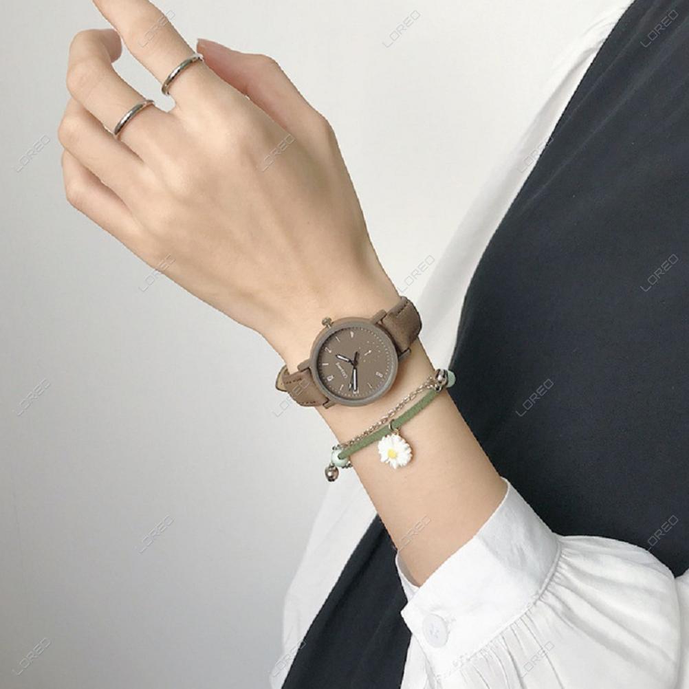 Loreo - Jam Tangan Wanita Retro Dial Bulat Analog Quartz Watch