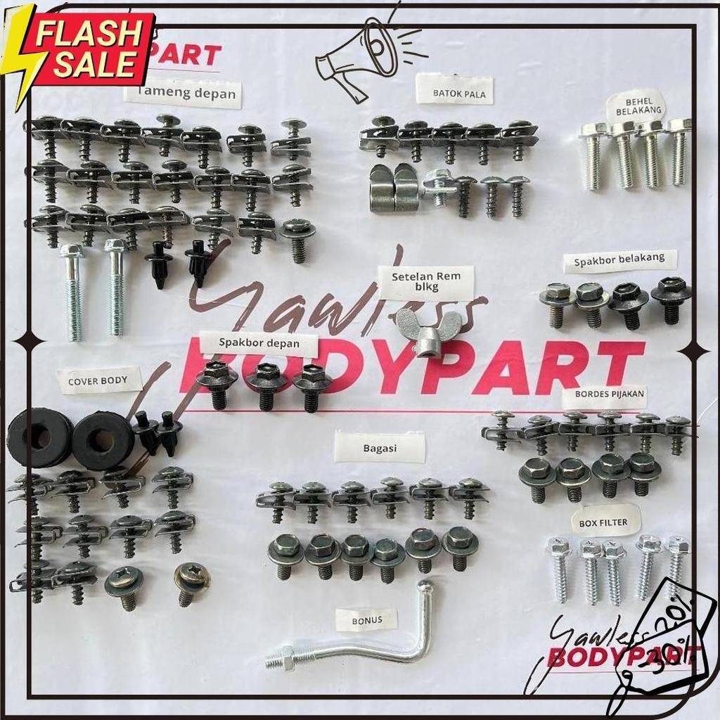 Baut Bodi Motor Mio J Dan Mio Gt Full Set/Baut Body Motor Mio J/Baut Body Motor Mio Gt Meledak