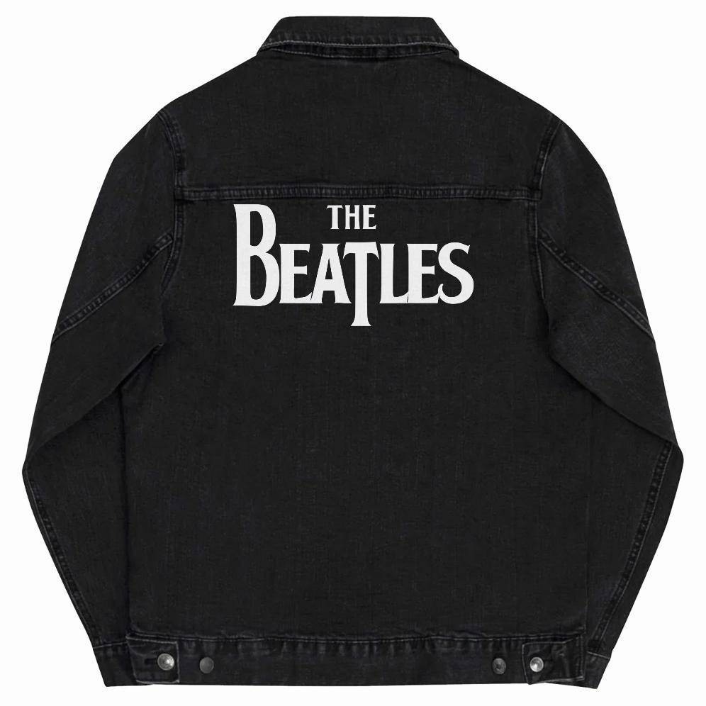 CUCI GUDANG Yinyanks Jacket Denim The Beatles Font Jacket Jeans Hitam