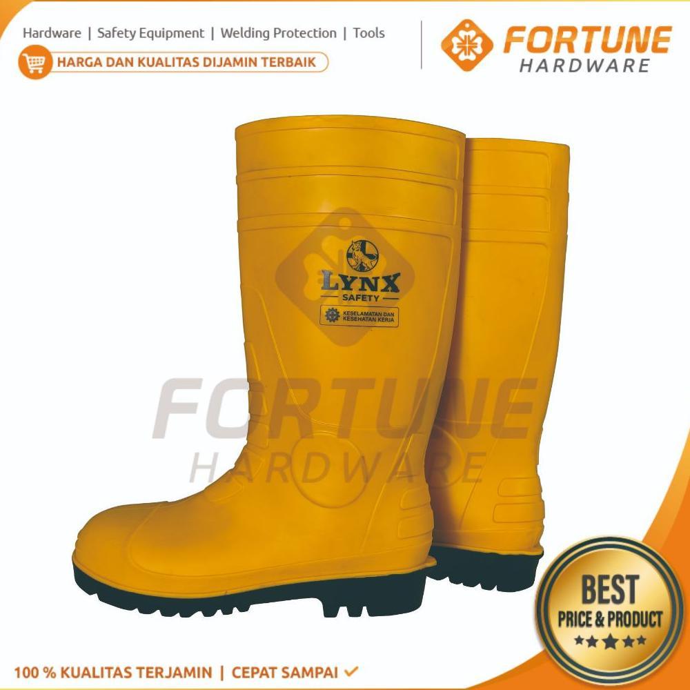 Promo Terbaru Sepatu Boot Safety Rubber Lynx Safety With Steel Toe Ujung Besi