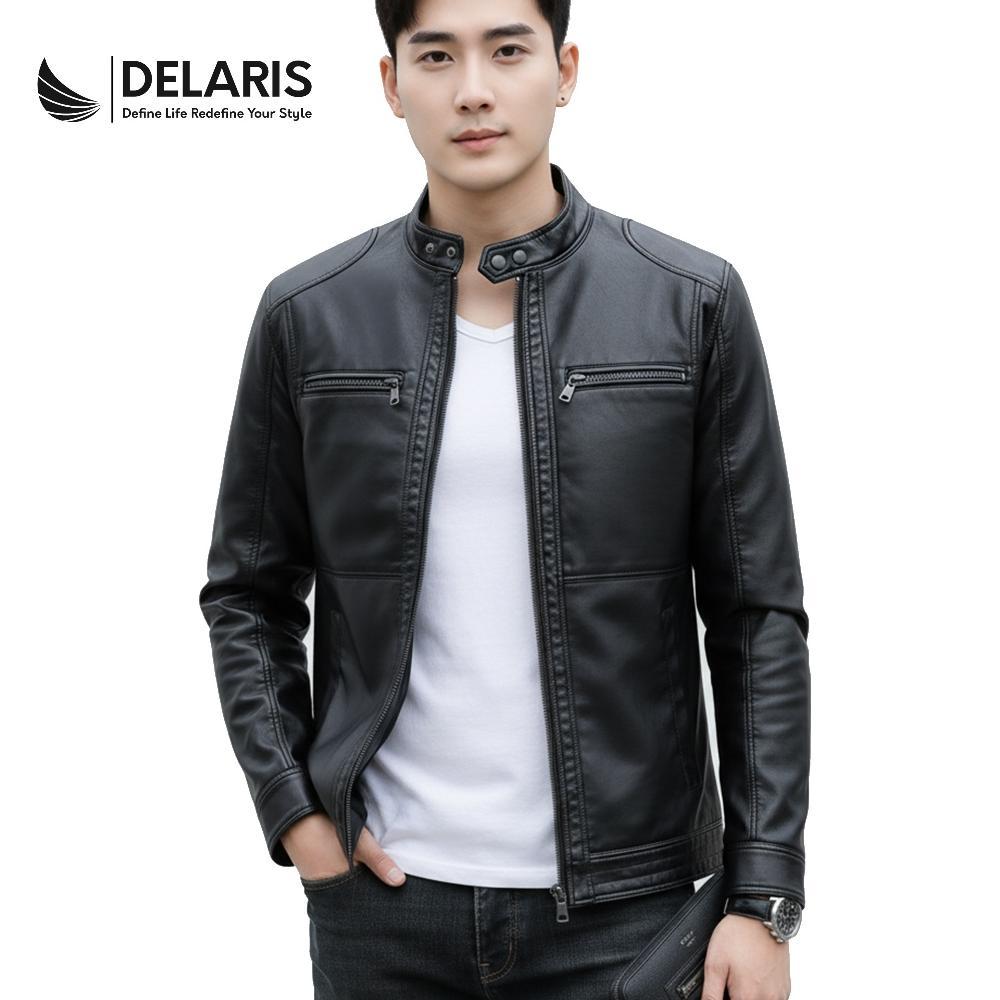 NEW PRODUCT Delaris Jaket Kulit Pria Vector Hitam Cokelat