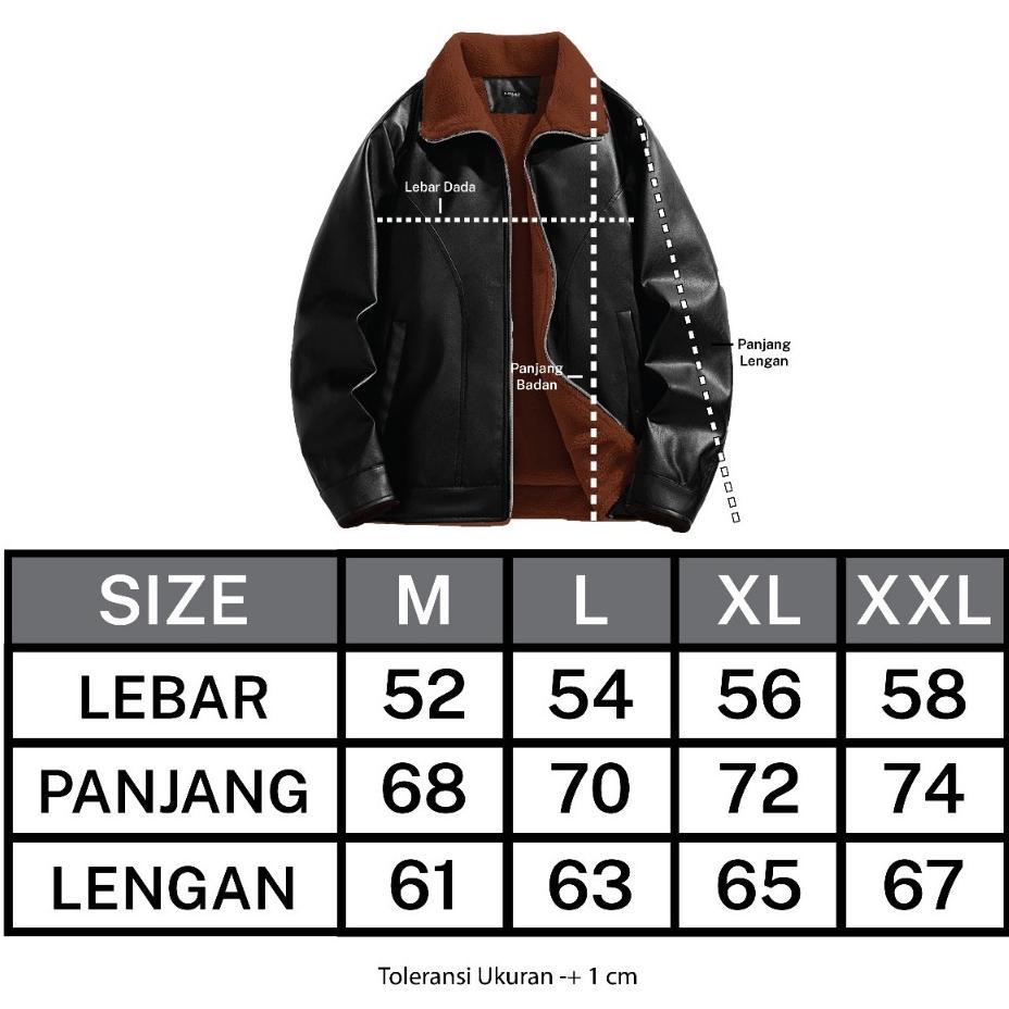 Discount Dhozen Jaket Tracktop Kulit Sintetis Sherpa Ritslleting