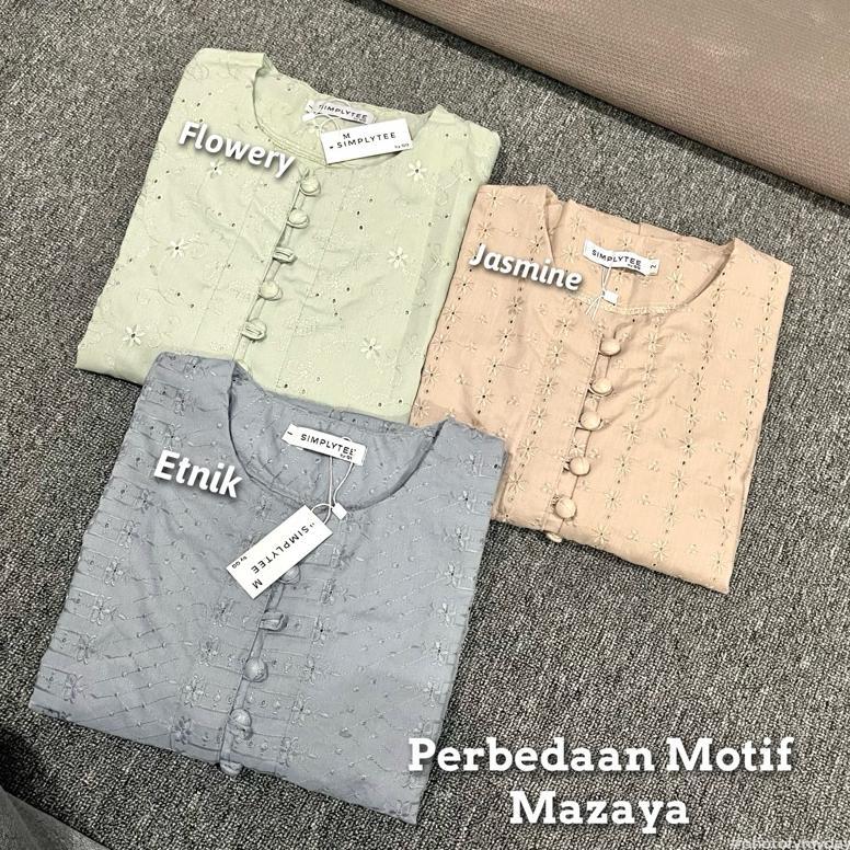 TERBARU SIMPLYTEE - Mazaya Tunik Embroidery / Tunik Brukat / Tunik Katun Bordir / Kebaya Modern / Ba