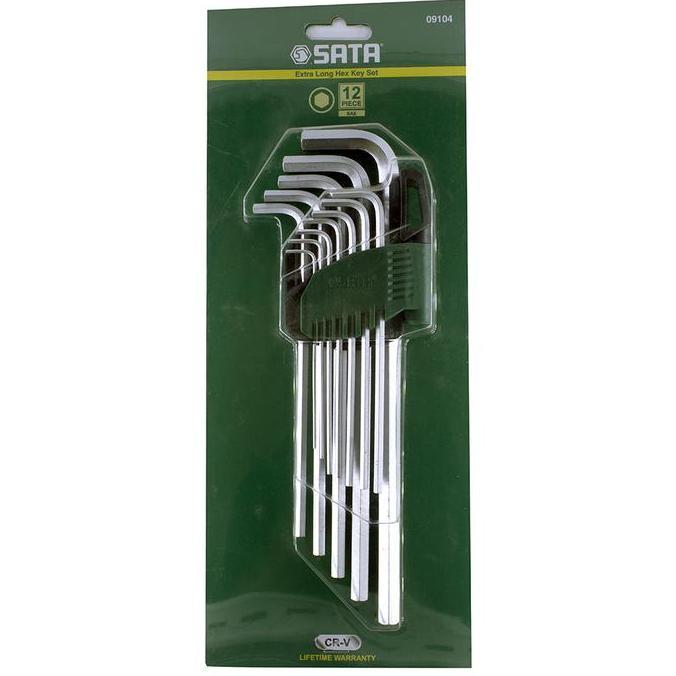 Promo Kunci L Set 12 Pcs Extra Long Point 09104 (Sae) Sata Tools