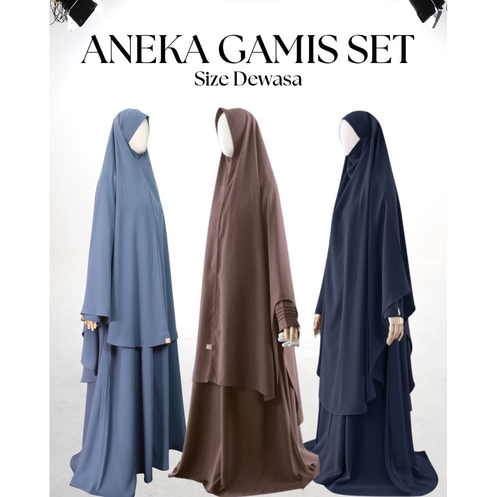 AISHARANA || ANEKA GAMIS SET DEWASA (Set Gamis+Khimar/Khiban/FK+Cadar) (Fortaleza)