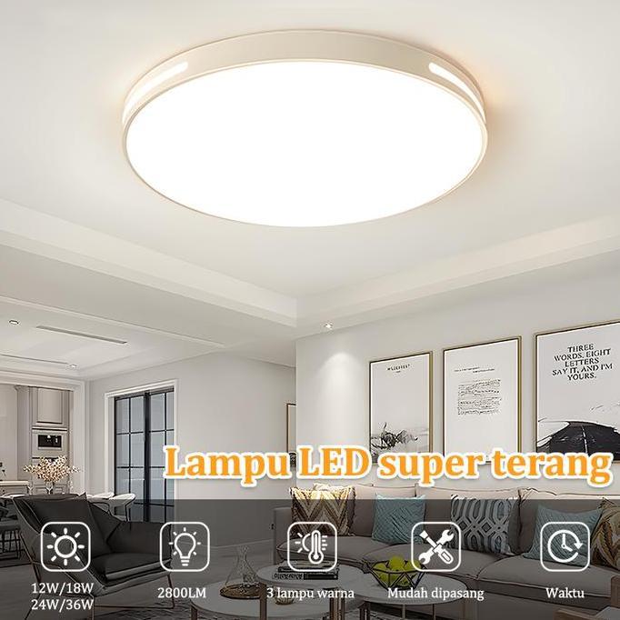 Promo CodLampu Plafon Minimalis Modern Lorong Dekorasi Bulat Pvc 12/18/24/36 Watt 3 Warna Kecerahan 