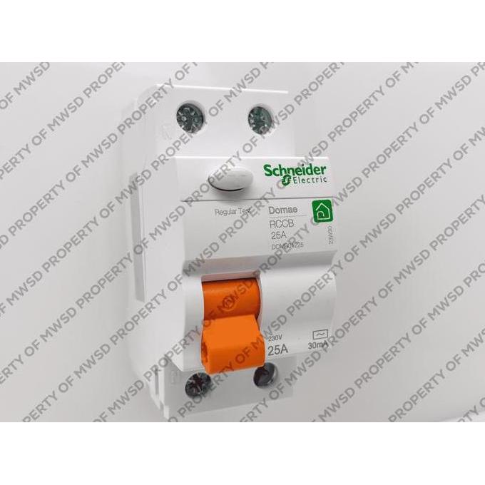Promo Schneider Electric RCCB ELCB Domae 2P 25A 30mA AC 6KA DOMR01225 Putih Kabel Pengaman Jaringan 
