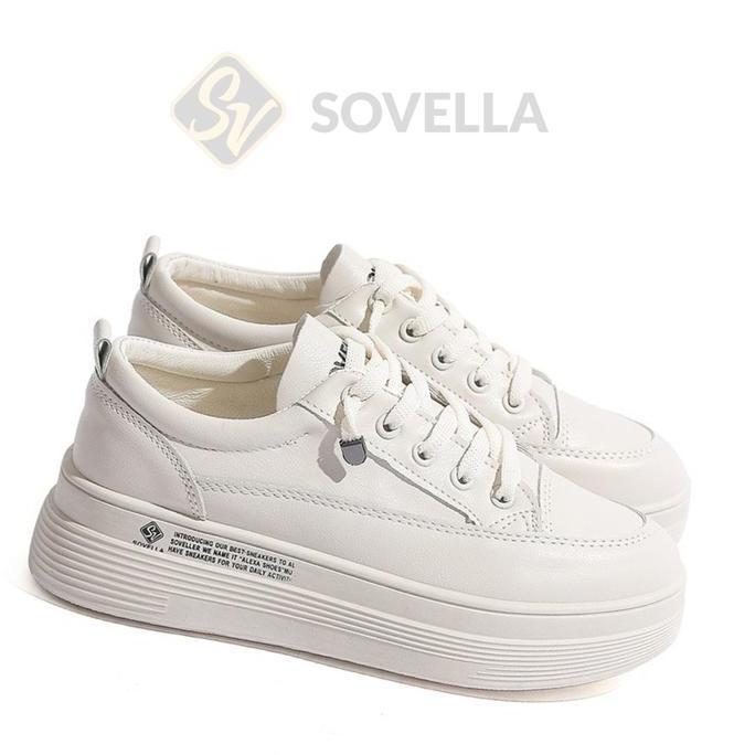 SOVELLA Alexa Sepatu Sneakers Olahraga Sport Kets Putih Hitam Wanita Karet Casual Shoes