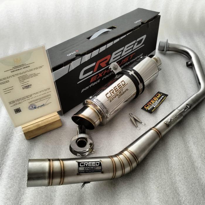 Full System Knalpot Racing Creed Exhaust Suara Ngebas Adem Pnp Vixion Old/New/R Sonic R15 Cb 150R Cb