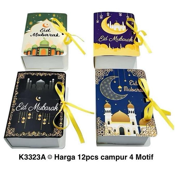 (12Pcs) K3323 Kotak Lebaran| Dus Idul Fitri| Adha| Eid Mubarak Box|Muat Toples Promo Lebaran
