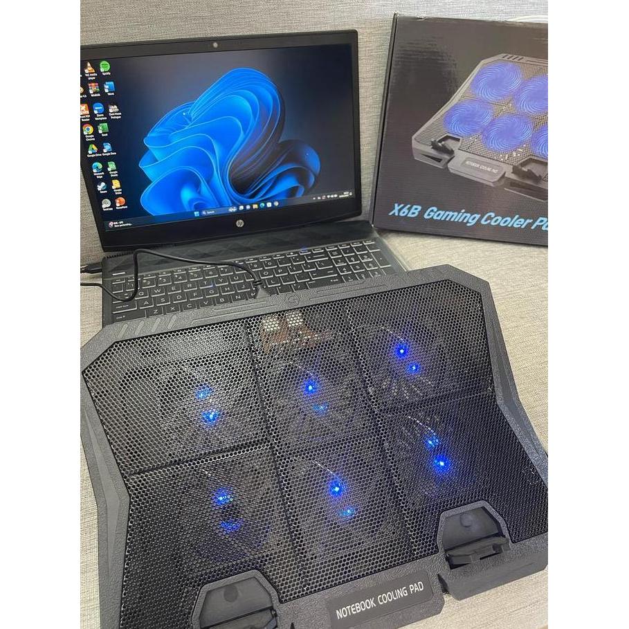 Cooling Pad Laptop Gaming X6B Fan Laptop Gaming Pendingin Laptop Kipas Pendingin Notebook-6FanLed.  