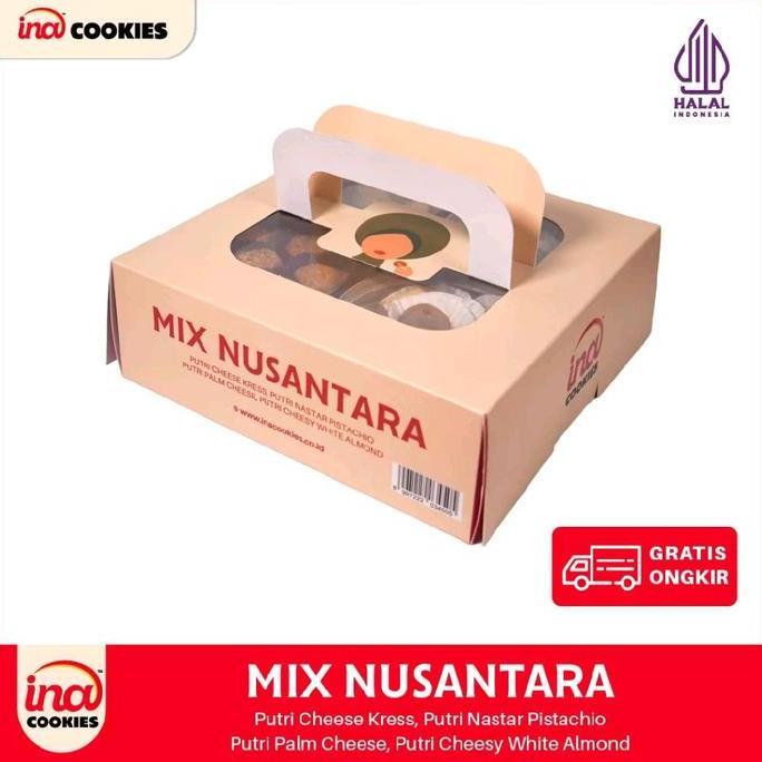 Ina Cookies Toples Kombinasi Mix Tradisi & Kreasi Nusantara Kue Kering Hampers Parcel Lebaran Halal 