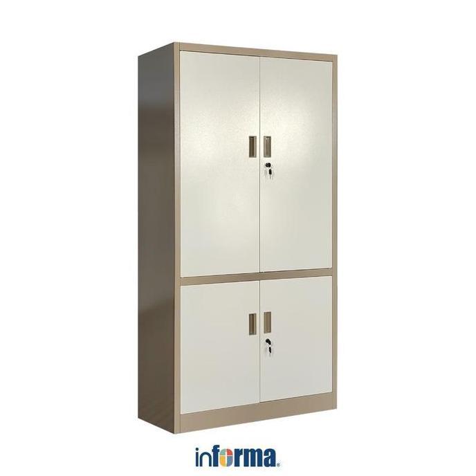 Informa Kiev Lemari Arsip Kantor Metal 4 Pintu - Cokelat Filling Kabinet Penyimpanan Dokumen Filing 