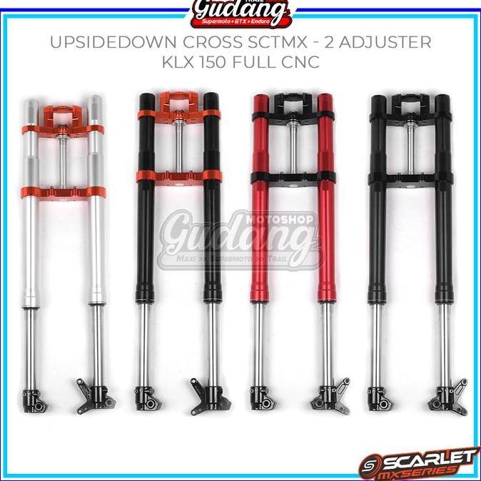 UPSIDEDOWN UPSIDE DOWN USD SHOCK DEPAN CROSS SCARLET MX 3107 CNC PLUS BEARING KLX MOTORCYCLE ORIGINA