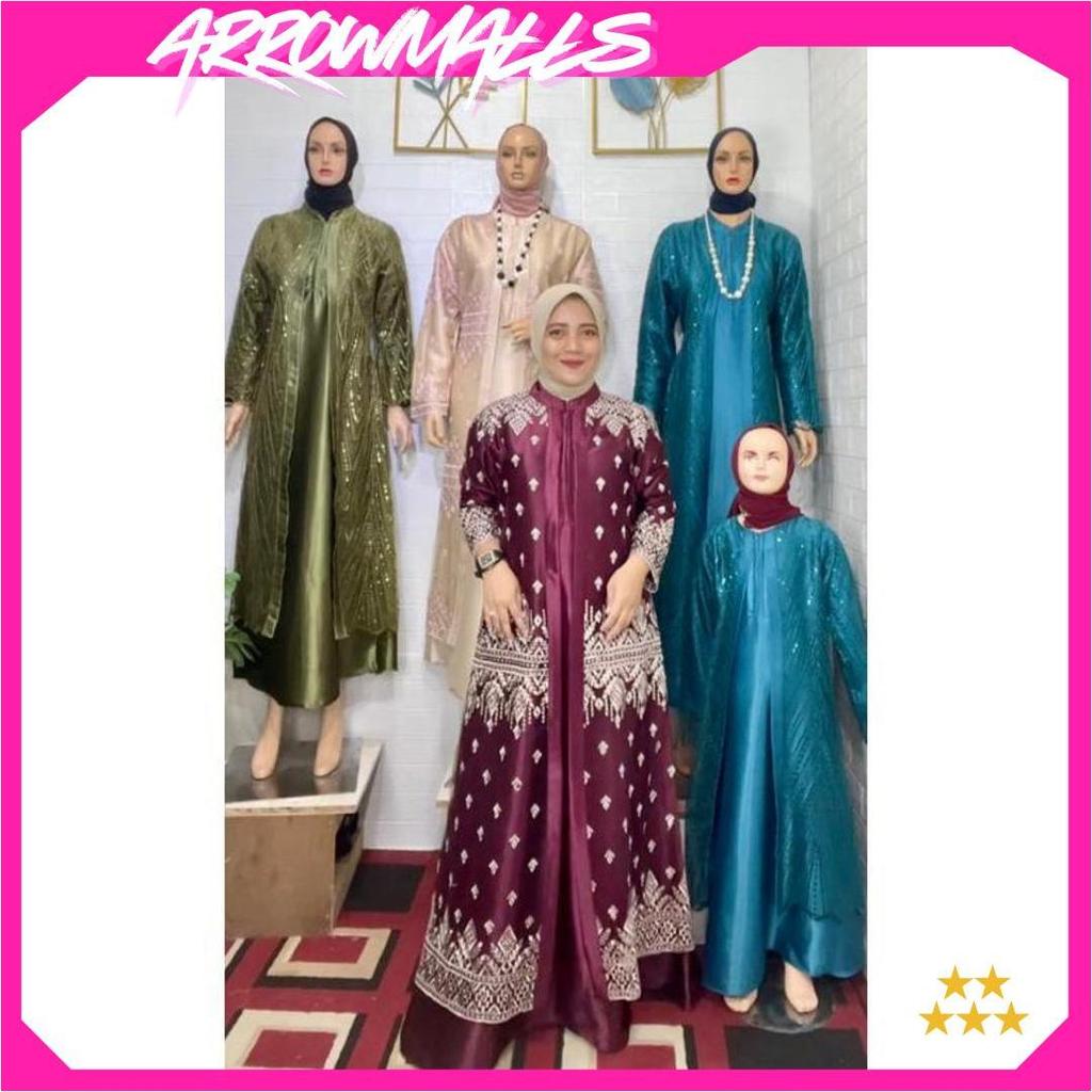 Gamis Melly Tile Sapto Kombinasi Satin Cristal Ori