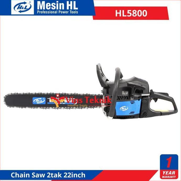 H&L HL5800 Mesin gergaji kayu Chain Saw 22inch HL 5800 + LASER BAR